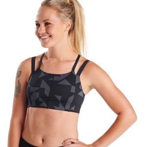 Oiselle New Verrazano Bra Black Tribeca Print